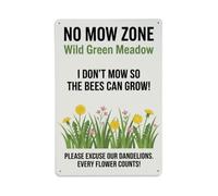 Plaque en métal « No Mow Zone Wild Green Meadow »