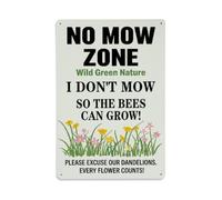 Plaque en métal « No Mow Zone Wild Green Nature »