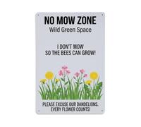 Plaque en métal « No Mow Zone Wild Green Space »