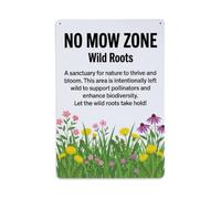 Plaque en métal No Mow Zone Wild Roots