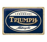 Plaque en métal - NOSTALGIC ART - Logo Triumph - 20x30 cm - Vintage - Décoration murale