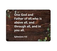 Plaque en métal « One God And Father of All, Who Is Above All » - 25,4 x 35,6 cm - Amusante - Décoration d'intérieur - Décoration murale pour dortoir
