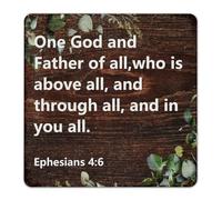 Plaque en métal « One God And Father of All, Who Is Above All » - 30,5 x 30,5 cm - Décoration murale pour patio