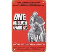 Plaque en métal « One Million Years BC (1966) » - 20,3 x 30,5 cm - Décoration murale vintage rétro