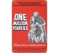 Plaque en métal « One Million Years BC » - 20,3 x 30,5 cm - Décoration murale vintage rétro