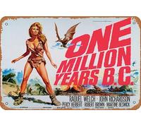 Plaque en métal « One Million Years BC » - 20,3 x 30,5 cm - Décoration murale vintage rétro