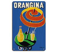 Plaque en métal Orangina Sparkling Soda - Décoration murale vintage rustique - Pour café, bar, chambre à coucher, maison - 20 x 30 cm