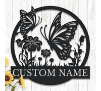 Plaque en métal papillon personnalisée, décoration murale de jardin et de porche, cadeau pour maman, grand-mère et femme spéciale