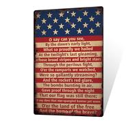 Plaque en métal patriotique, O Say Can You See, By The Dawn's Early Right, drapeau américain pour maison, bar, club, café, cave, 15,2 x 20,3 cm