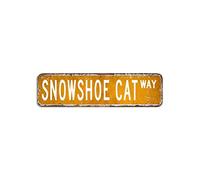 Plaque en métal personnalisable, facile à monter, motif chat raquette, animal domestique, 7,6 x 30,5 cm, plaque décorative pour maison, bar, boutique, grotte, garage