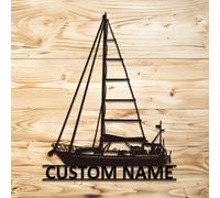 Plaque en métal personnalisée en forme de bateau pirate, décoration murale en métal personnalisée, panneau de nom de bateau pirate, décoration de bateau pirate, cadeau pour lui (style 6)