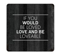 Plaque en métal personnalisée « If You Would Be Loved Love And Be Loveable » - Décoration murale rustique en aluminium pour salon, jardin - 30,5 x 30,5 cm