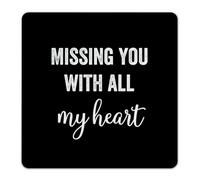 Plaque en métal personnalisée Missing You with All My Heart - Décoration murale en aluminium pour buanderie, garage, chambre à coucher, affiche d'art cadeau pour bureau - 30,5 x 30,5 cm