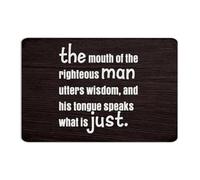 Plaque en métal personnalisée « The Mouth of The Righteous Man Utters Wisdom » - Décoration murale pour garage, entreprise, jardin, entrée, cadeau pour magasin, 20,3 x 30,5 cm
