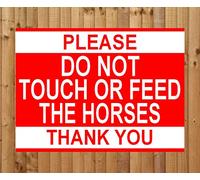 Plaque en métal « Please Do Not Touch Or Feed The Horses » - Avis de cheval - Poney équestre - 30,5 x 20,3 cm