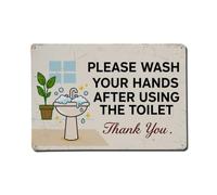 Plaque en métal « Please Wash Your Hands After Use The Toilet »