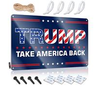 Plaque en métal pour bar Donald Trump Merchandising Cadeaux Trump Take America Back - Plaque en étain - Décoration de grotte en métal (20 x 30 cm)