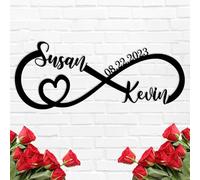 Plaque en métal pour couple 2025 | Cadeau de couple pour elle et lui | Panneau d'anniversaire de mariage | Cadeau de fiançailles | Décoration murale | Cadeau de fête prénuptiale