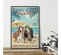 Plaque en métal pour couple de basset hound Beach Club Doglover 20,3 x 30,5 cm