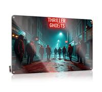 Plaque en métal pour décoration de bar ou de maison avec inscription « Man Cave » et « Thriller Ghosts : A Nightly Gathering » (20 x 30 cm)