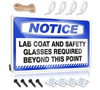 Plaque en métal pour décoration de chambre amusante avec inscription « Man Cave Notice Lab Coat and Safety Glasses Required Beyond This Point » (20 x 30 cm)