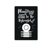 Plaque en métal pour décoration murale d'intérieur - 20,3 x 30,5 cm - Inscription « Please Put Your Dirty Dishes In The Dishwasher » - Noir