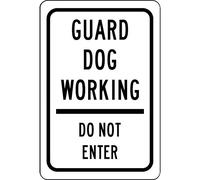 Plaque en métal pour décoration murale Man Cave Bar 30,5 x 20,3 cm avec inscription « Guard Dog Working Do Not Enter Will Not Rust » - Décoration de salle de bain - Avertissement de vie - Boire