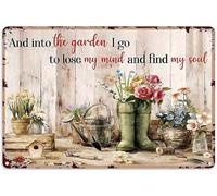 Plaque en métal pour fleuriste, « And In The Garden I Go To Lose My Mind And Find My Soul » Décoration murale en métal pour chambre, bar, rétro, classique, cuisine, grotte, salon, décoration, cadeau,