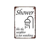 Plaque en métal pour la douche - Pour bar, pub, maison, rétro - 20,3 x 30,5 cm