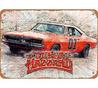 Plaque en métal pour un look vintage - Action rétro Sketchy Dukes of Hazzard - 20,3 x 30,5 cm