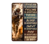 Plaque en métal pour vétérans de l'armée américaine - Pour amateurs de militaires et soldats qui quittent n'est pas en aluminium - 30,5 x 20,3 cm - Décoration murale pour maison, cuisine, garage, cave