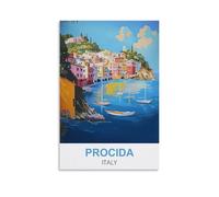 Plaque en métal Procida Italie Affiches Personnalisées Style Vintage Rétro Plaque en Métal Personnalisée pour Mur Extérieur, Intérieur, Bar Homme Cave Signes 30x40cm