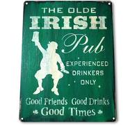 Plaque en métal « Pub irlandais » - Décoration murale en métal - 20,3 x 30,5 cm