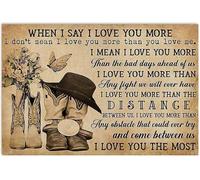 Plaque en métal « Quand je dis je t'aime plus », style vintage, peinte sur fer, décorative murale, style rétro, cadeau pour la maison, la chambre, la cuisine, la salle de bain, la maison de campagne,