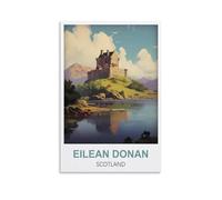 Plaque en métal représentant le château d'Eilean Donan en Écosse, plaque murale en métal pour la maison, le salon, la chambre, le bar, le club, les hommes, les grottes, décoration murale, 30 x 40 cm