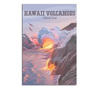 Plaque en métal représentant le parc national des volcans d'Hawaï, décoration murale vintage, pour la maison, la cuisine, le bar, la terrasse, la grotte, 30 x 40 cm