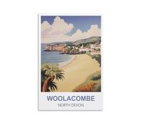 Plaque en métal représentant une grotte de Woolacombe dans le nord du Devon, décoration murale pour la maison, la cuisine, un bar, un café, un verger, 30 x 30 cm