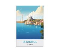 Plaque en métal représentant une grotte d'Istanbul, Turquie, décoration murale pour la maison, la cuisine, un bar, un café, un verger, 30 x 30 cm