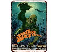 Plaque en métal - Reproduction d'affiche du film Creature from The Black Lagoon - 20,3 x 30,5 cm