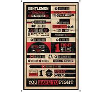 Plaque en métal rétro 20,3 x 30,5 cm avec inscription « The First Rule of Fight Club »