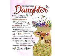 Plaque en métal rétro 30,5 x 40,6 cm, motif cerf avec inscription « My beautiful daughter i wish i could give you the ability to see yourself through my eyes to see and understand love Mom »