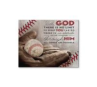Plaque en métal rétro 30 x 40 cm, style vintage, pour la décoration de club de baseball, avec l'inscription « Dieu n'a pas de limites ». Décoration murale extérieure pour la maison ou une chambre.