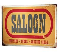 Plaque en métal rétro amusante Saloonby SiYooca pour maison, grotte, garage, bar, décoration murale, panneau en métal vintage, 20,3 x 30,5 cm