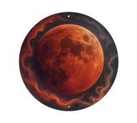 Plaque en métal rétro avec éclipse lunaire et étoile