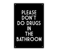 Plaque en métal rétro avec inscription « Please Don't Do Drugs In The Bathroom » - 20,3 x 30,5 cm