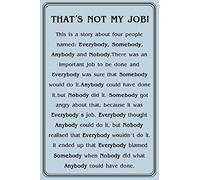 Plaque en métal rétro avec inscription « That's Not My Job » - Décoration murale pour la maison et la cuisine, bar, café, garage, bureau - 20,3 x 30,5 cm