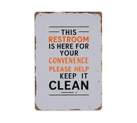 Plaque en métal rétro avec inscription « This Restroom Is Here For Your Convenience Please Help Keep It Clean » - Décoration murale vintage pour café, bar, pub, maison, salle de jeux, salle de sport