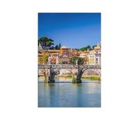 Plaque en métal rétro，Coupole de la basilique Saint-Pierre du Vatican sur le Tibre, Rome，pour décoration de maison, cuisine, bar, café, club, cave - Décoration murale vintage(30x40cm）12x16 inch-AX22