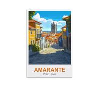 Plaque en métal rétro en aluminium Amarante Portugal, décoration murale vintage pour bar, club, cave, maison, cuisine, rustique, humoristique, 15 x 30 cm