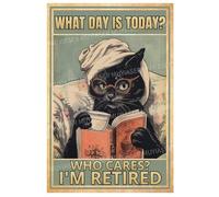 Plaque en métal rétro en aluminium avec inscription « What Day Is Today Who Cares » pour toilettes, toilettes, jardin, maison, bar, café - 20,3 x 30,5 cm